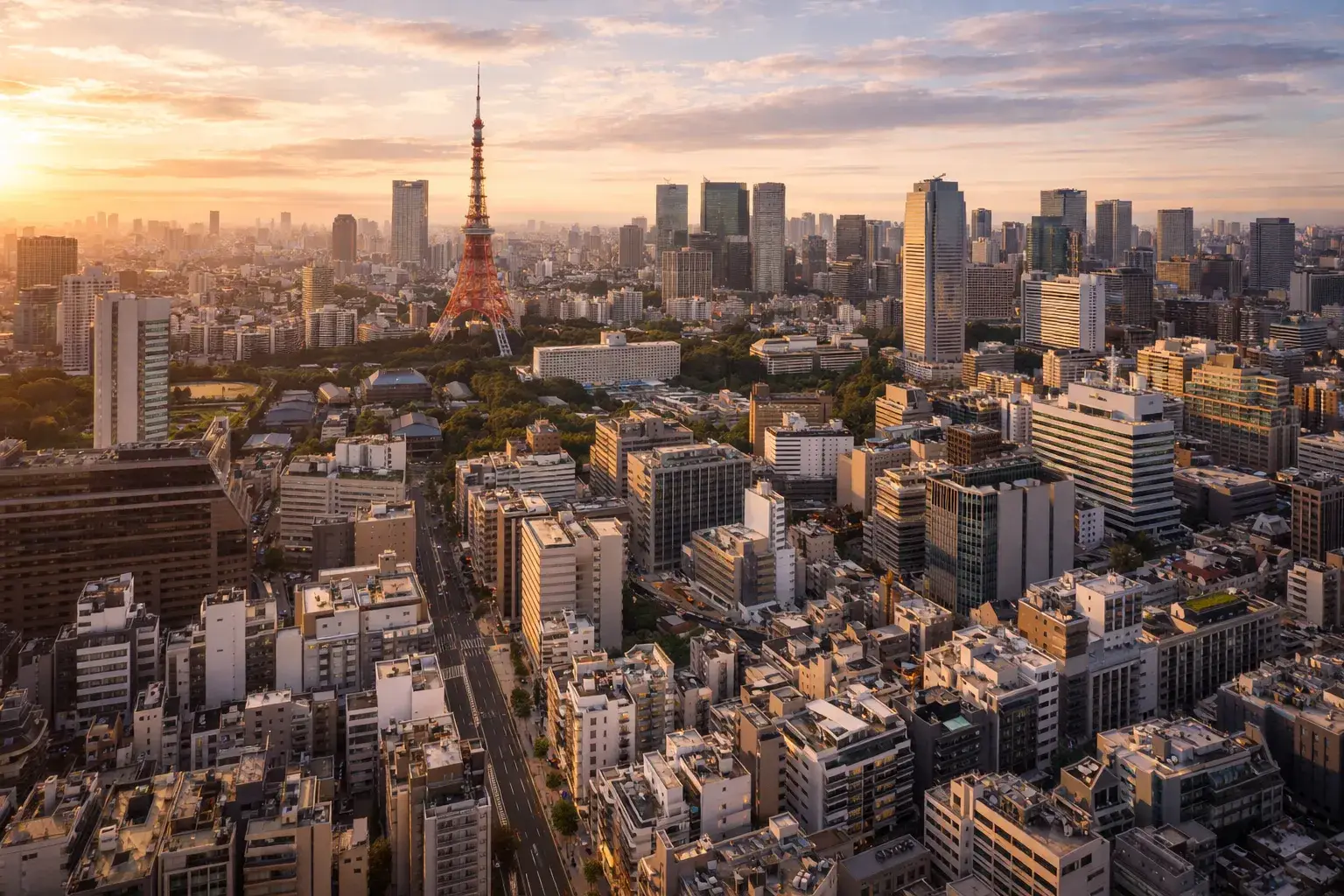 Aerial view of Minato-ku, Tokyo